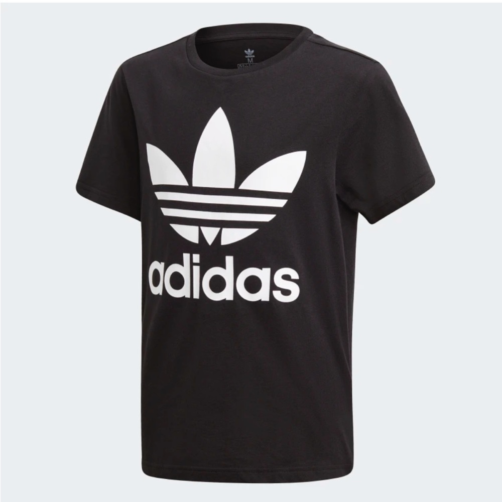 Youth Adidas Originals Trefoil Graphic T-Shirt Black NWT